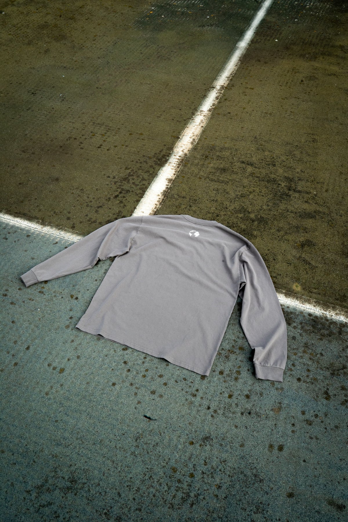 Distressed Washed Grey Long sleeve Tee