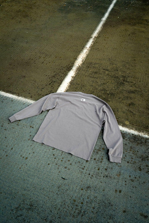 Distressed Washed Grey Long sleeve Tee