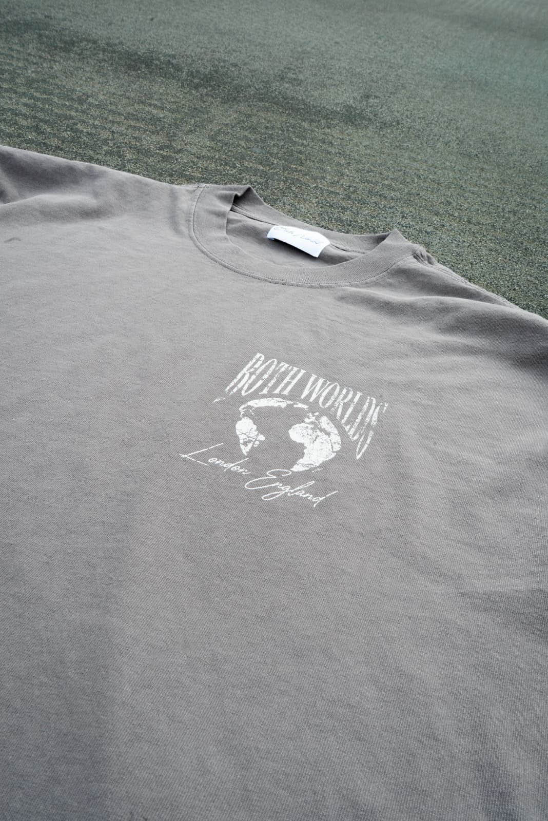 Distressed Washed Grey Long sleeve Tee