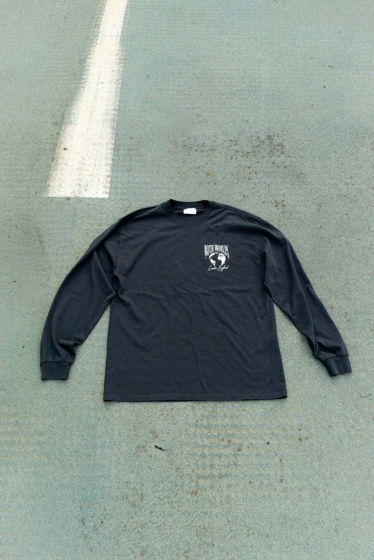 Distressed Faded Black Long sleeve Tee