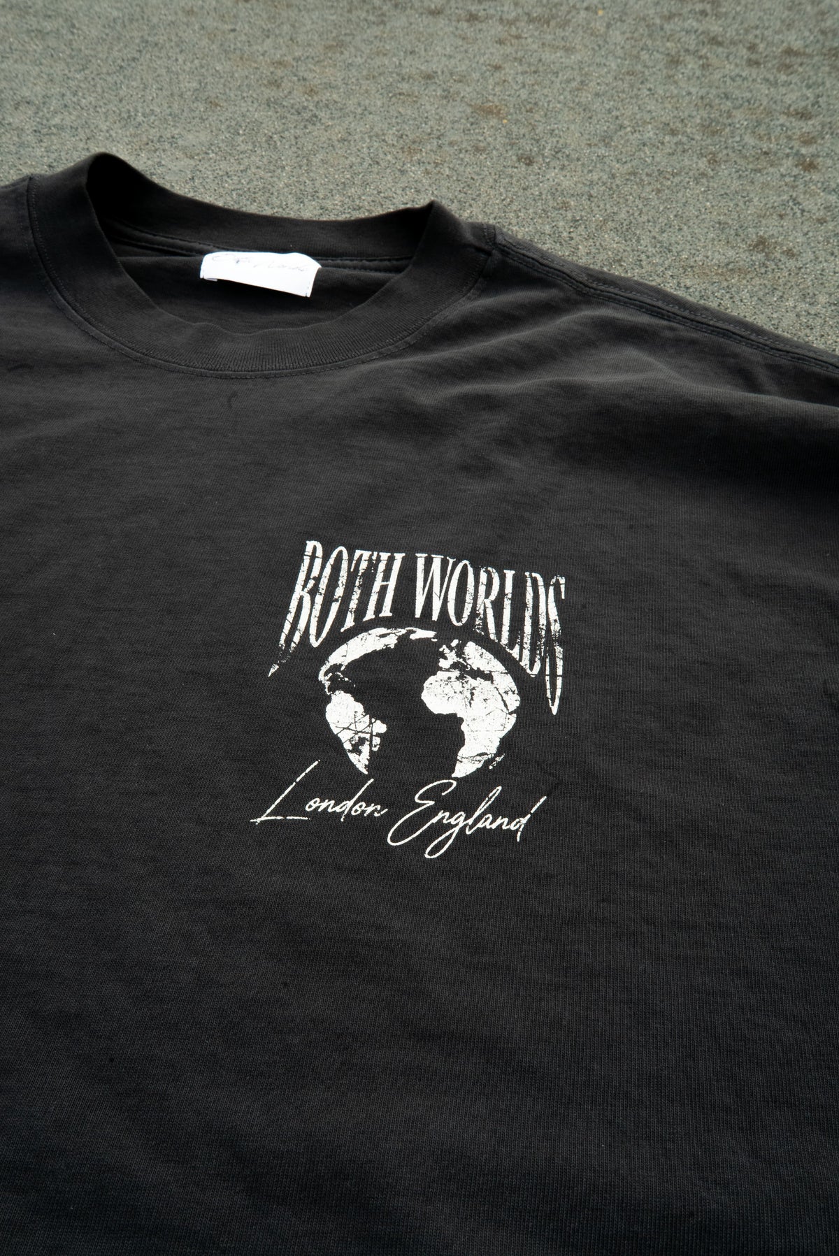 Distressed Faded Black Long sleeve Tee